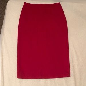 Deep red pencil skirt